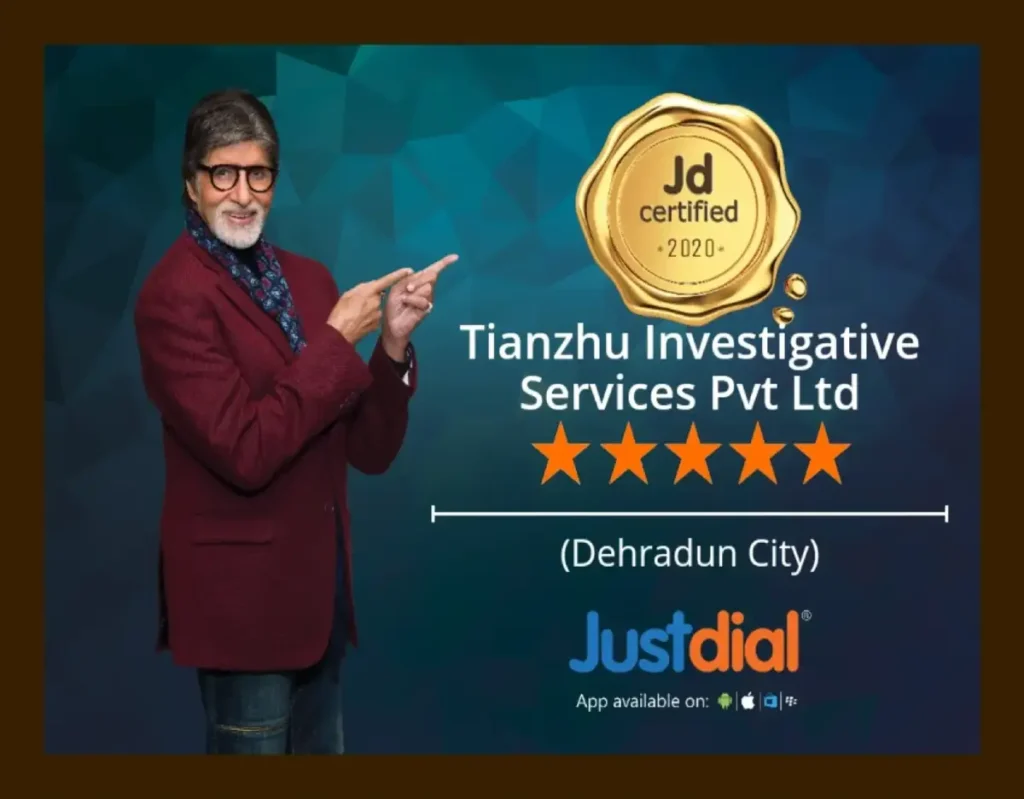 Justdial Certified 2020, Tianzhu Investigative Services pvt ltd. Dehradun City.